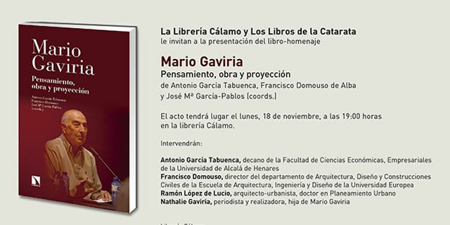 Homenaje a Mario Gaviria en librería Cálamo